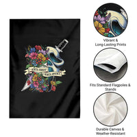 Funny Halloween Garden Flag Sorta Sweet Sorta Spooky Ghost Flower Knife Murderer - Wonder Print Shop