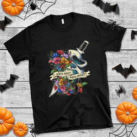 Funny Halloween T Shirt Sorta Sweet Sorta Spooky Ghost Flower Knife Murderer - Wonder Print Shop