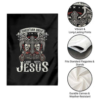 Christian Biker I Ride With Jesus Garden Flag Religious Faith Motorcycle Rider Skull - Wonder Print Shop