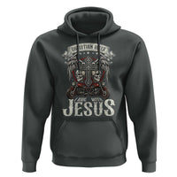 Christian Biker I Ride With Jesus Hoodie Religious Faith Motorcycle Rider Skull - Wonder Print Shop