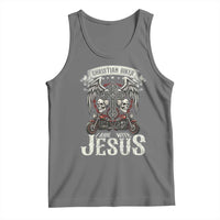 Christian Biker I Ride With Jesus Tank Top Religious Faith Motorcycle Rider Skull - Wonder Print Shop