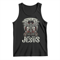 Christian Biker I Ride With Jesus Tank Top Religious Faith Motorcycle Rider Skull - Wonder Print Shop