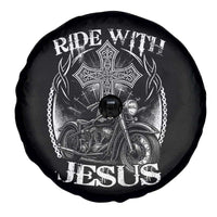Christian Biker Spare Tire Cover Ride With Jesus Religious Faith Motorcycle Rider - Wonder Print Shop