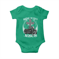 Christian Biker Baby Onesie Ride With Jesus Religious Faith Motorcycle Rider - Wonder Print Shop