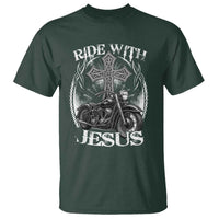 Christian Biker T Shirt Ride With Jesus Religious Faith Motorcycle Rider - Wonder Print Shop