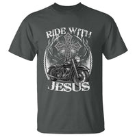 Christian Biker T Shirt Ride With Jesus Religious Faith Motorcycle Rider - Wonder Print Shop