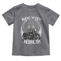 Christian Biker Toddler T Shirt Ride With Jesus Religious Faith Motorcycle Rider - Wonder Print Shop