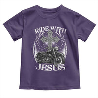 Christian Biker Toddler T Shirt Ride With Jesus Religious Faith Motorcycle Rider - Wonder Print Shop