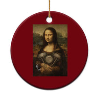 Funny Monalisa Rider Vintage Retro Motorcycle Engine Ceramic Ornament - Wonder Print Shop