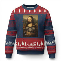 Funny Monalisa Rider Vintage Retro Motorcycle Engine Ugly Christmas Sweater - Wonder Print Shop