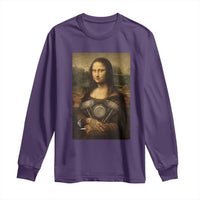 Funny Monalisa Rider Vintage Retro Motorcycle Engine Long Sleeve Shirt - Wonder Print Shop