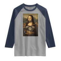 Funny Monalisa Rider Vintage Retro Motorcycle Engine Raglan Shirt - Wonder Print Shop