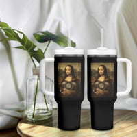 Funny Monalisa Rider Vintage Retro Motorcycle Engine Tumbler With Handle - Wonder Print Shop