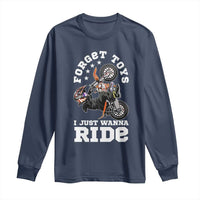 Dirt Bike Boys Long Sleeve Shirt Funny Forgive Toys I Just Wanna Ride Motocross Rider - Wonder Print Shop