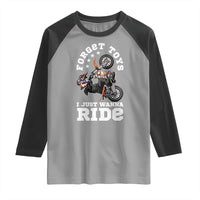 Dirt Bike Boys Raglan Shirt Funny Forgive Toys I Just Wanna Ride Motocross Rider - Wonder Print Shop