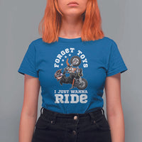 Dirt Bike Boys T Shirt For Women Funny Forgive Toys I Just Wanna Ride Motocross Rider - Wonder Print Shop
