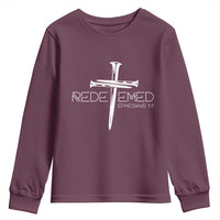Redeemed Christian Vintage Ephesians Bible Verse Redemption Youth Sweatshirt - Wonder Print Shop