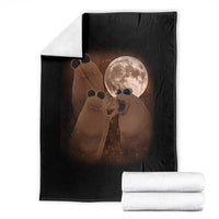 Three Marcus The Worm Moon Throw Blanket Funny Weird Cursed Meme - Wonder Print Shop
