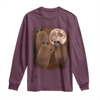 Three Marcus The Worm Moon Long Sleeve Shirt Funny Weird Cursed Meme - Wonder Print Shop