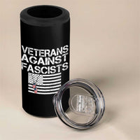 Veterans Against Fascists 4 in 1 Can Cooler Tumbler Patriotic Soldier Vintage American Flag Dog Tag - Wonder Print Shop