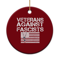 Veterans Against Fascists Ceramic Ornament Patriotic Soldier Vintage American Flag Dog Tag - Wonder Print Shop