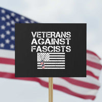 Veterans Against Fascists Protest Sign Patriotic Soldier Vintage American Flag Dog Tag - Wonder Print Shop