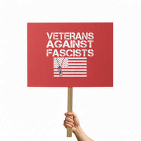 Veterans Against Fascists Protest Sign Patriotic Soldier Vintage American Flag Dog Tag - Wonder Print Shop