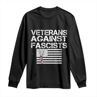 Veterans Against Fascists Long Sleeve Shirt Patriotic Soldier Vintage American Flag Dog Tag - Wonder Print Shop