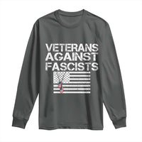 Veterans Against Fascists Long Sleeve Shirt Patriotic Soldier Vintage American Flag Dog Tag - Wonder Print Shop