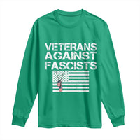 Veterans Against Fascists Long Sleeve Shirt Patriotic Soldier Vintage American Flag Dog Tag - Wonder Print Shop