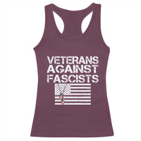 Veterans Against Fascists Racerback Tank Top Patriotic Soldier Vintage American Flag Dog Tag - Wonder Print Shop