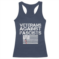 Veterans Against Fascists Racerback Tank Top Patriotic Soldier Vintage American Flag Dog Tag - Wonder Print Shop