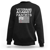 Veterans Against Fascists Sweatshirt Patriotic Soldier Vintage American Flag Dog Tag - Wonder Print Shop