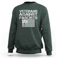Veterans Against Fascists Sweatshirt Patriotic Soldier Vintage American Flag Dog Tag - Wonder Print Shop
