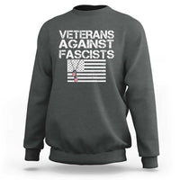 Veterans Against Fascists Sweatshirt Patriotic Soldier Vintage American Flag Dog Tag - Wonder Print Shop
