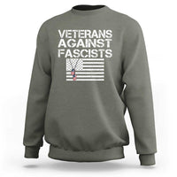 Veterans Against Fascists Sweatshirt Patriotic Soldier Vintage American Flag Dog Tag - Wonder Print Shop