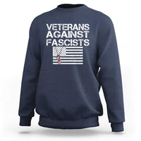 Veterans Against Fascists Sweatshirt Patriotic Soldier Vintage American Flag Dog Tag - Wonder Print Shop