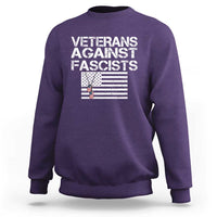 Veterans Against Fascists Sweatshirt Patriotic Soldier Vintage American Flag Dog Tag - Wonder Print Shop
