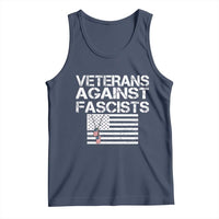 Veterans Against Fascists Tank Top Patriotic Soldier Vintage American Flag Dog Tag - Wonder Print Shop