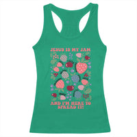 Jesus Is My Jam And I Am Here To Spread It Racerback Tank Top Christian Faith - Wonder Print Shop