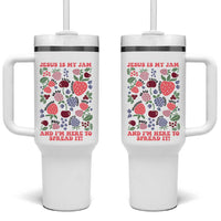 Jesus Is My Jam And I Am Here To Spread It Tumbler With Handle Christian Faith - Wonder Print Shop