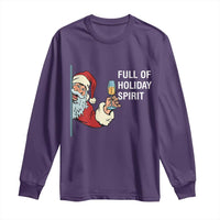 Funny Christmas Wine Long Sleeve Shirt Full Of Holiday Spirit Santa