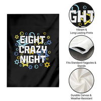 Funny Hanukkah Eight Crazy Night Garden Flag Jewish Hebrew Chanukah David Stars - Wonder Print Shop