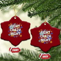 Funny Hanukkah Eight Crazy Night Ceramic Ornament Jewish Hebrew Chanukah David Stars - Wonder Print Shop