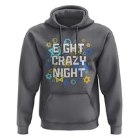 Funny Hanukkah Eight Crazy Night Hoodie Jewish Hebrew Chanukah David Stars - Wonder Print Shop