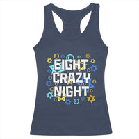 Funny Hanukkah Eight Crazy Night Racerback Tank Top Jewish Hebrew Chanukah David Stars - Wonder Print Shop