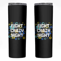 Funny Hanukkah Eight Crazy Night Skinny Tumbler Jewish Hebrew Chanukah David Stars - Wonder Print Shop
