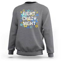 Funny Hanukkah Eight Crazy Night Sweatshirt Jewish Hebrew Chanukah David Stars - Wonder Print Shop