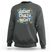 Funny Hanukkah Eight Crazy Night Sweatshirt Jewish Hebrew Chanukah David Stars - Wonder Print Shop