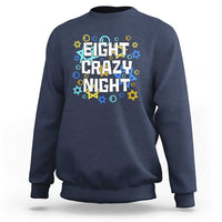 Funny Hanukkah Eight Crazy Night Sweatshirt Jewish Hebrew Chanukah David Stars - Wonder Print Shop